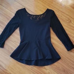 Black lace Express top